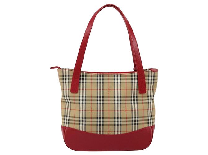 Burberry Nova Check Handtasche aus Canvas Beige Gold Auth 154459 Golden - Ansicht 3