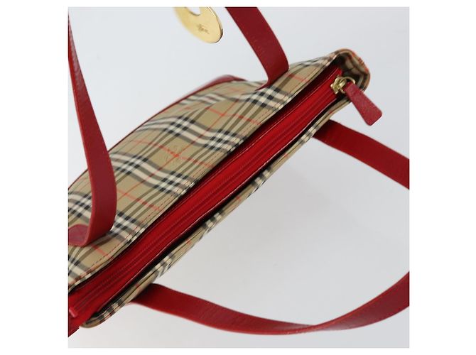 Burberry Nova Check Handtasche aus Canvas Beige Gold Auth 154459 Golden - Ansicht 6