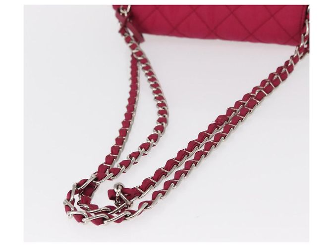 PRADA Borsa a Spalla con Catena Nylon Rosa Argento Auth 153853 - vista 7