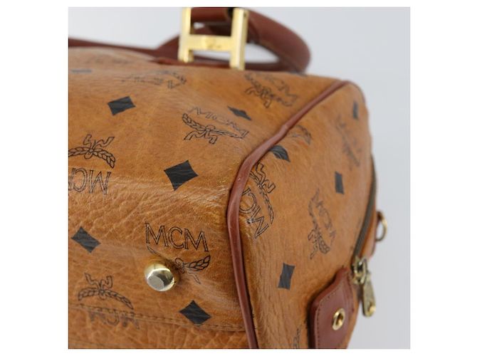 Borsa MCM Logogram Vicetos in pelle PVC marrone oro Auth th6487 D'oro - vista 12