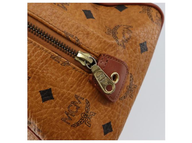 Borsa MCM Logogram Vicetos in pelle PVC marrone oro Auth th6487 D'oro - vista 16