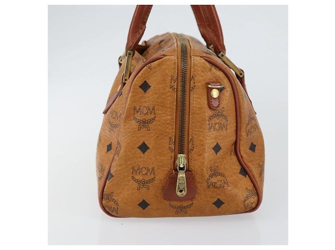 Borsa MCM Logogram Vicetos in pelle PVC marrone oro Auth th6487 D'oro - vista 4
