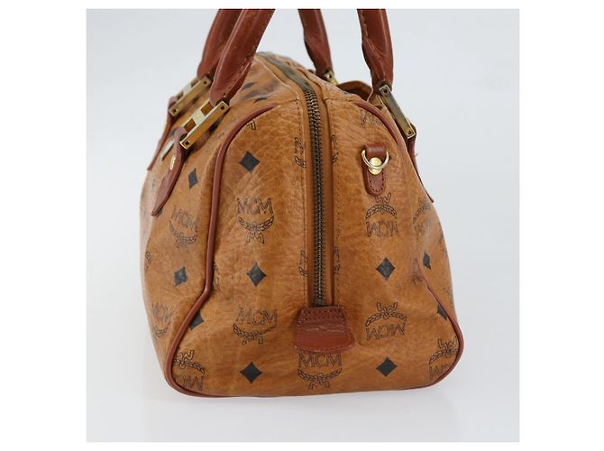 Borsa MCM Logogram Vicetos in pelle PVC marrone oro Auth th6487 D'oro - vista 5