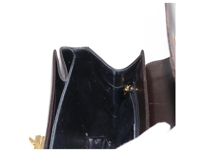 Borsa a mano Gancini in pelle nera e oro Auth 153902 di Salvatore Ferragamo Nero D'oro - vista 19