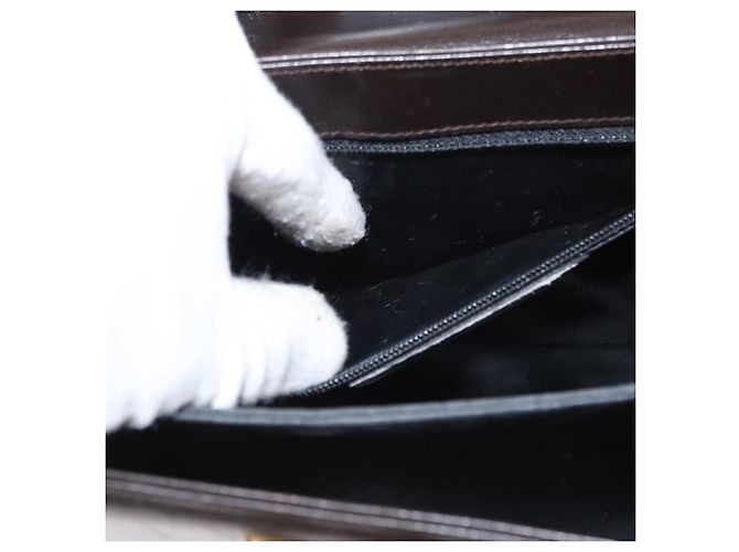 Borsa a mano Gancini in pelle nera e oro Auth 153902 di Salvatore Ferragamo Nero D'oro - vista 22