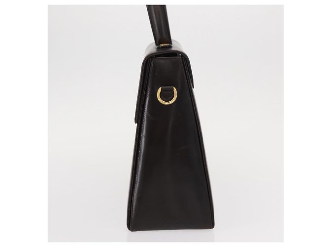 Borsa a mano Gancini in pelle nera e oro Auth 153902 di Salvatore Ferragamo Nero D'oro - vista 4