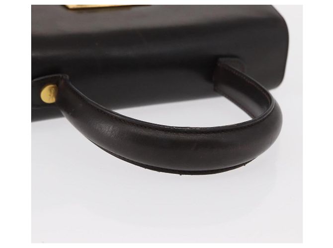 Borsa a mano Gancini in pelle nera e oro Auth 153902 di Salvatore Ferragamo Nero D'oro - vista 7