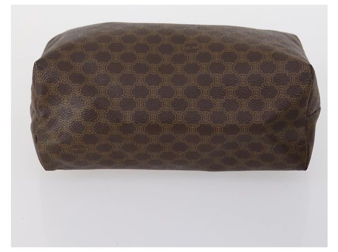 Céline Borsa Clutch in Tela Macadam CELINE in Pelle PVC 3 Pezzi Marrone Auth 152038 - vista 12