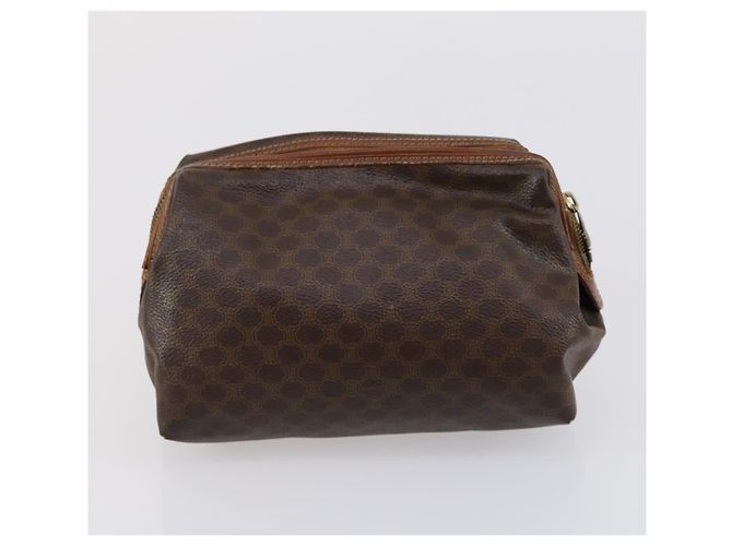 Céline Borsa Clutch in Tela Macadam CELINE in Pelle PVC 3 Pezzi Marrone Auth 152038 - vista 15