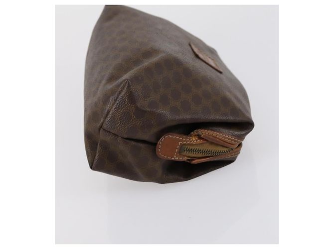 Céline Borsa Clutch in Tela Macadam CELINE in Pelle PVC 3 Pezzi Marrone Auth 152038 - vista 16