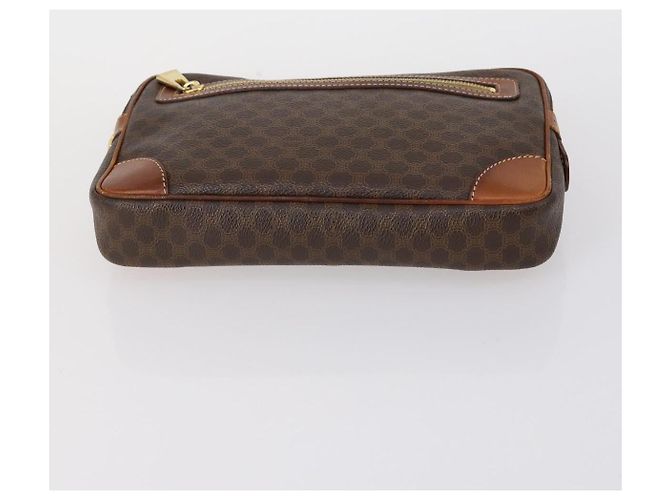 Céline Borsa Clutch in Tela Macadam CELINE in Pelle PVC 3 Pezzi Marrone Auth 152038 - vista 6