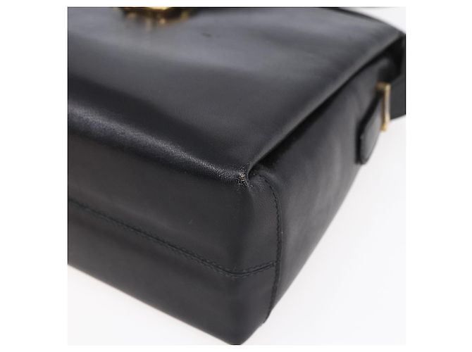 Céline Borsa a Spalla CELINE in Pelle Nera Oro Auth 153884 Nero D'oro - vista 10