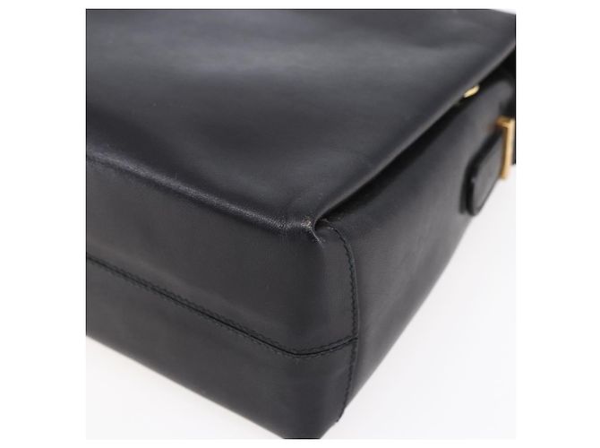 Céline Borsa a Spalla CELINE in Pelle Nera Oro Auth 153884 Nero D'oro - vista 12