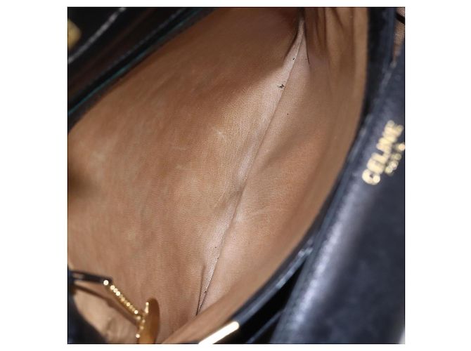Céline Borsa a Spalla CELINE in Pelle Nera Oro Auth 153884 Nero D'oro - vista 18