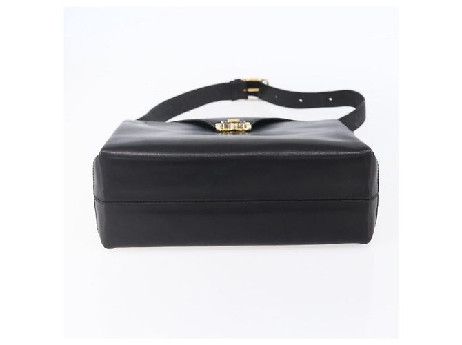Céline Borsa a Spalla CELINE in Pelle Nera Oro Auth 153884 Nero D'oro - vista 9