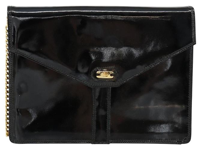 Salvatore Ferragamo Shoulder Bag Patent leather Black Gold Auth 154506 Golden - view 2