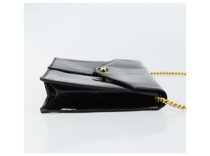 Salvatore Ferragamo Shoulder Bag Patent leather Black Gold Auth 154506 Golden - view 4