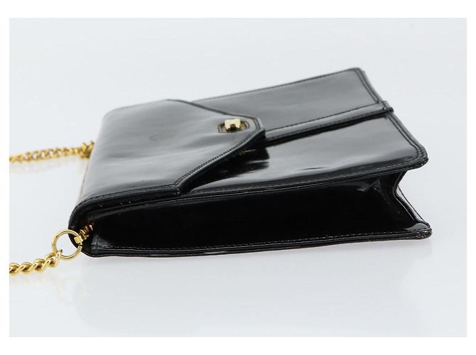 Salvatore Ferragamo Shoulder Bag Patent leather Black Gold Auth 154506 Golden - view 5