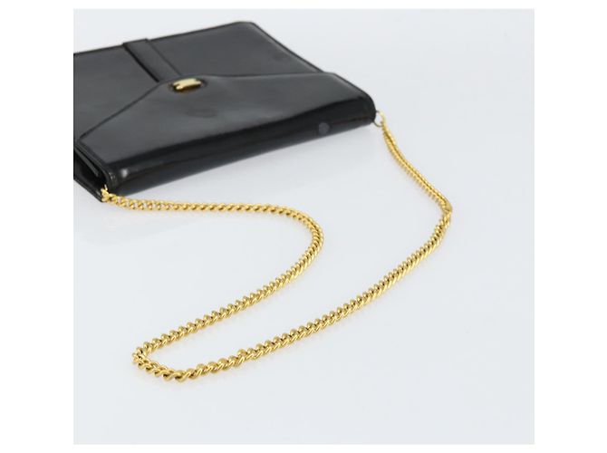 Salvatore Ferragamo Shoulder Bag Patent leather Black Gold Auth 154506 Golden - view 7