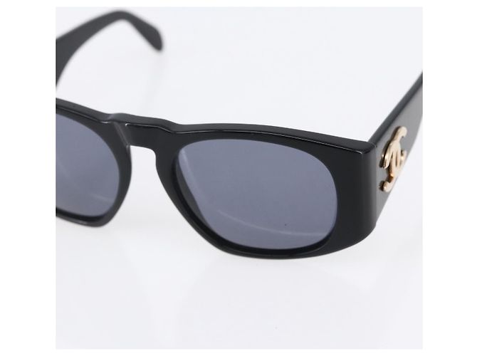 Occhiali da sole CHANEL Plastica Nera CC Auth yk19628 Nero - vista 7