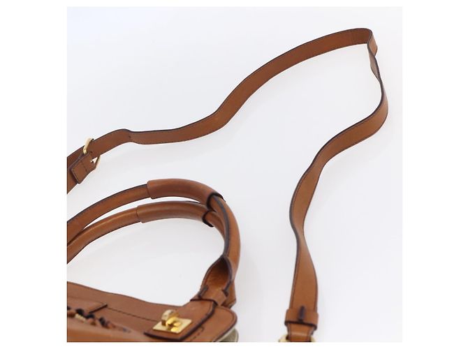 Chloé Borsa a mano in pelle Chloe Margaret 2 in 1 marrone oro Auth BA8432 D'oro - vista 10