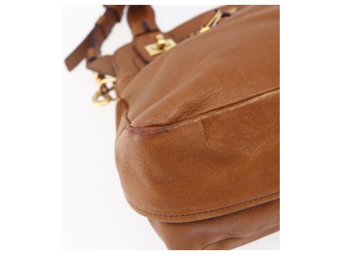 Chloé Borsa a mano in pelle Chloe Margaret 2 in 1 marrone oro Auth BA8432 D'oro - vista 13