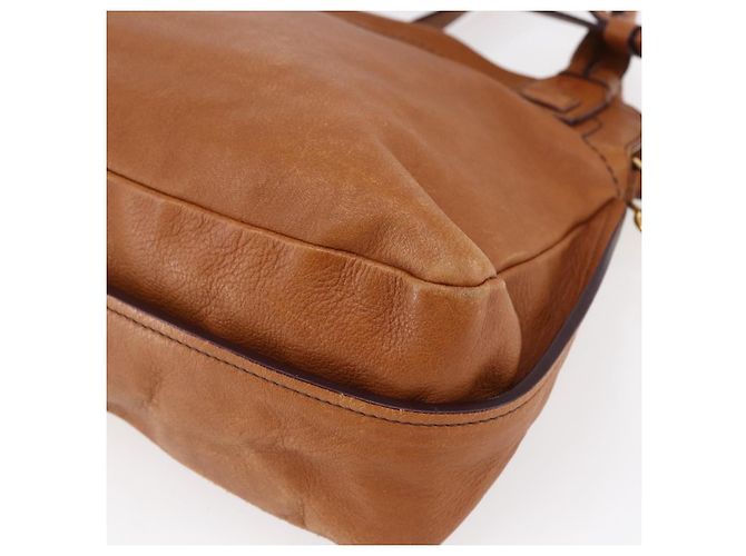 Chloé Borsa a mano in pelle Chloe Margaret 2 in 1 marrone oro Auth BA8432 D'oro - vista 14
