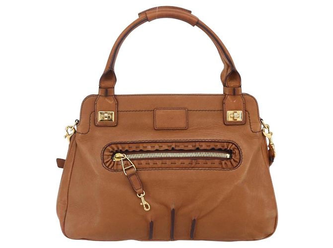 Chloé Borsa a mano in pelle Chloe Margaret 2 in 1 marrone oro Auth BA8432 D'oro - vista 2