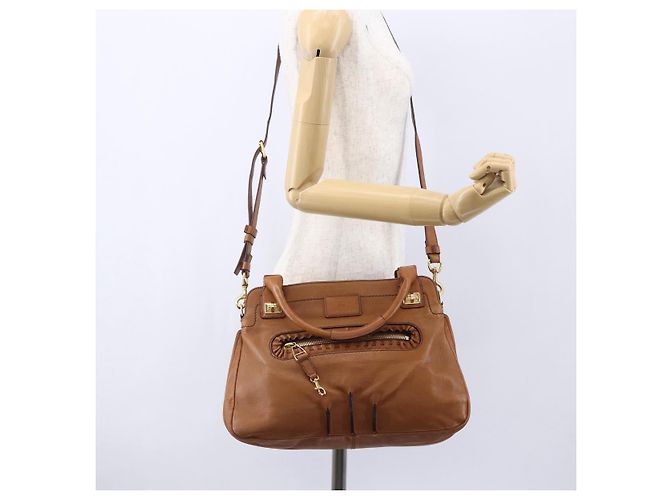 Chloé Borsa a mano in pelle Chloe Margaret 2 in 1 marrone oro Auth BA8432 D'oro - vista 24