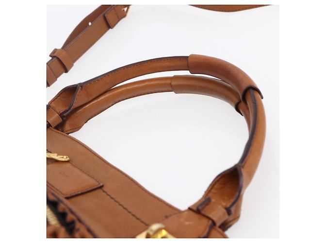 Chloé Borsa a mano in pelle Chloe Margaret 2 in 1 marrone oro Auth BA8432 D'oro - vista 8