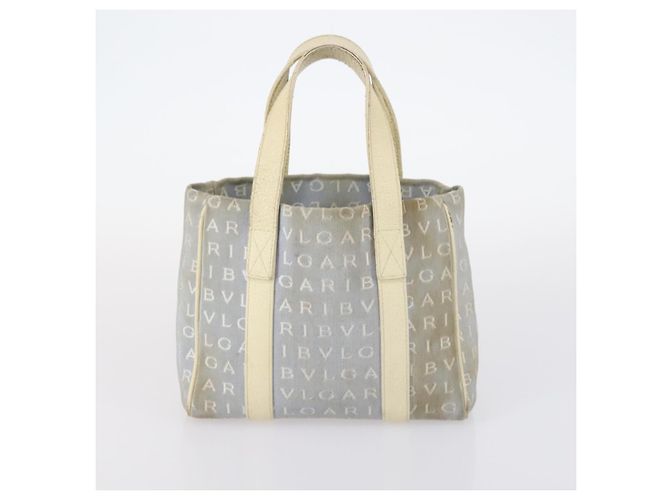 Bulgari Borsa a mano BVLGARI in tela smaltata 5 pezzi Verde Beige oro Auth bs29854 D'oro - vista 12