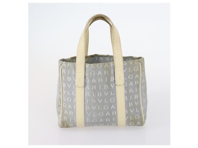 Bulgari Borsa a mano BVLGARI in tela smaltata 5 pezzi Verde Beige oro Auth bs29854 D'oro - vista 13