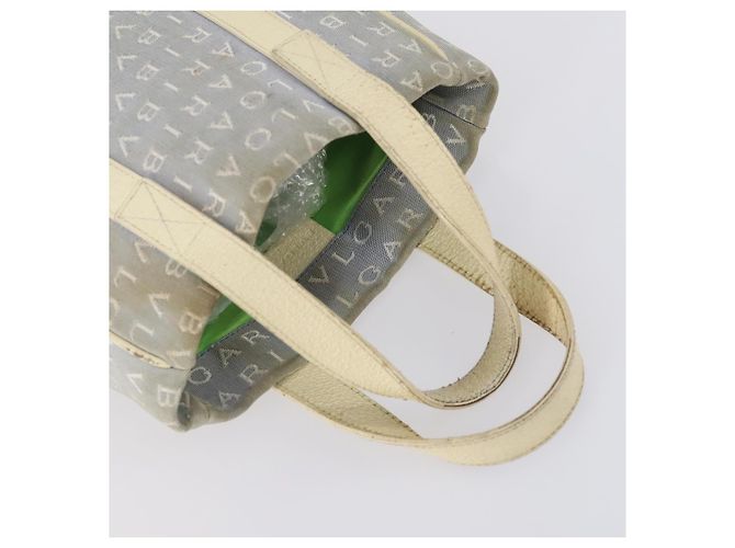 Bulgari Borsa a mano BVLGARI in tela smaltata 5 pezzi Verde Beige oro Auth bs29854 D'oro - vista 14