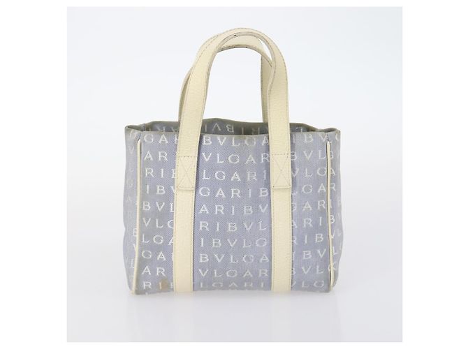 Bulgari Borsa a mano BVLGARI in tela smaltata 5 pezzi Verde Beige oro Auth bs29854 D'oro - vista 18