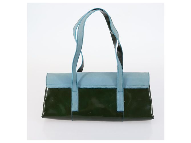 Bulgari Borsa a mano BVLGARI in tela smaltata 5 pezzi Verde Beige oro Auth bs29854 D'oro - vista 23