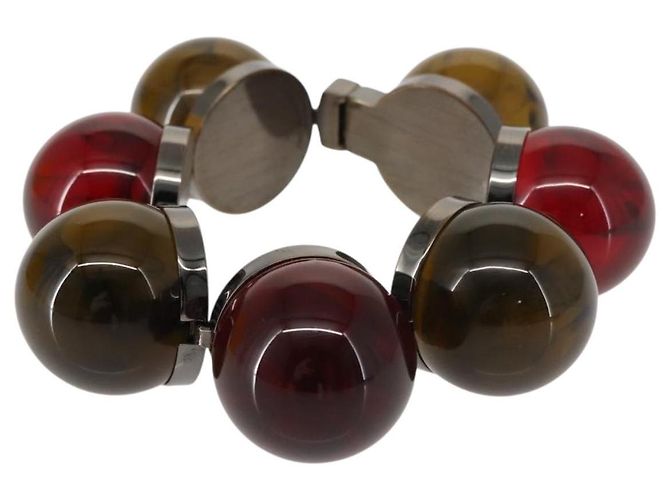 FENDI Armband mit farbigen Steinen Metall Rot Auth am9407V - Ansicht 2
