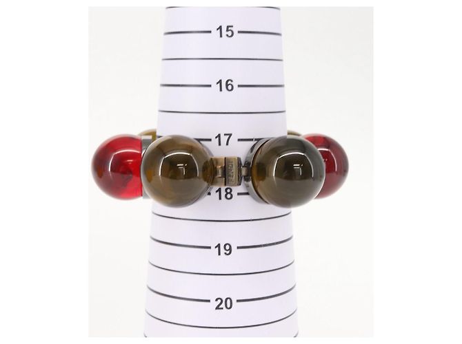 FENDI Armband mit farbigen Steinen Metall Rot Auth am9407V - Ansicht 8