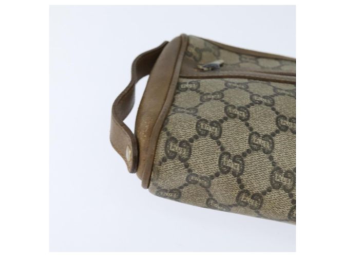 GUCCI GG Plus Supreme Clutch Bag PVC Beige Oro Auth bs30404 D'oro - vista 10