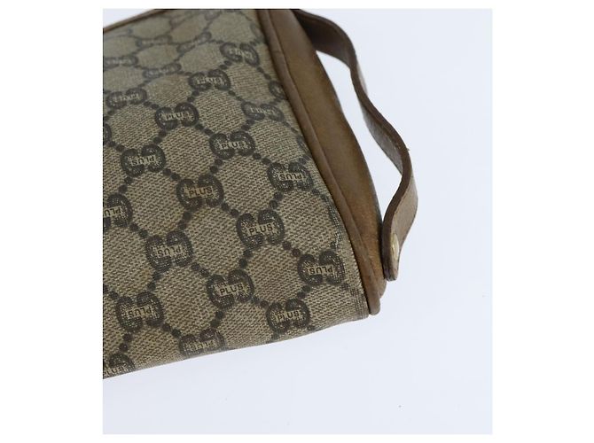 GUCCI GG Plus Supreme Clutch Bag PVC Beige Oro Auth bs30404 D'oro - vista 13