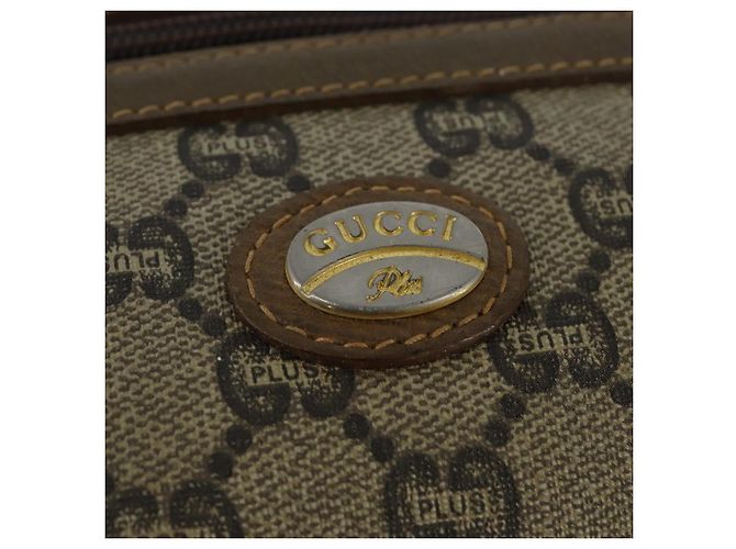 GUCCI GG Plus Supreme Clutch Bag PVC Beige Oro Auth bs30404 D'oro - vista 14