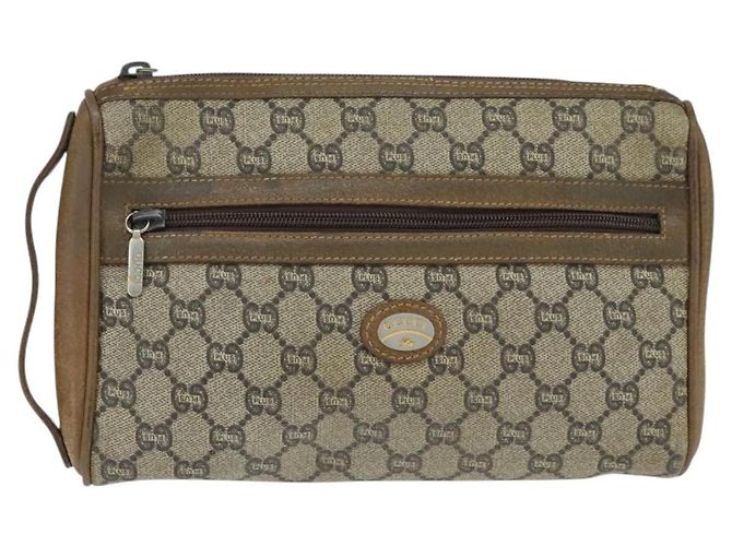 GUCCI GG Plus Supreme Clutch Bag PVC Beige Oro Auth bs30404 D'oro - vista 2