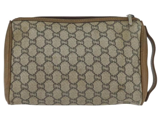 GUCCI GG Plus Supreme Clutch Bag PVC Beige Oro Auth bs30404 D'oro - vista 3