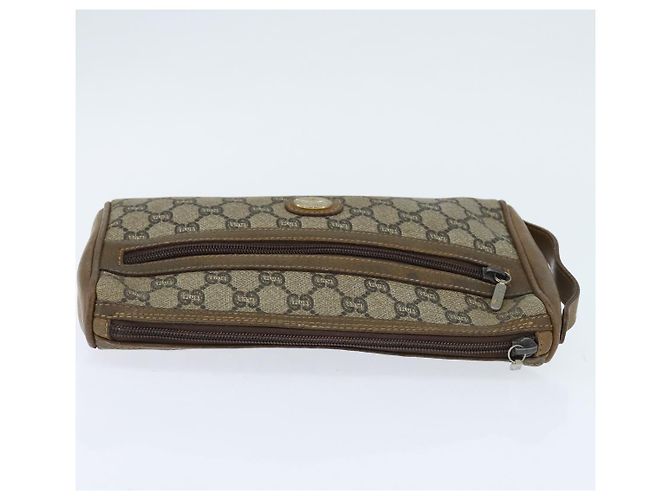 GUCCI GG Plus Supreme Clutch Bag PVC Beige Oro Auth bs30404 D'oro - vista 6