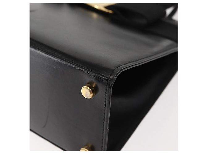 Borsa a mano Vala in pelle 2 in 1 nera e oro Auth BA7329 di Salvatore Ferragamo Nero D'oro - vista 13