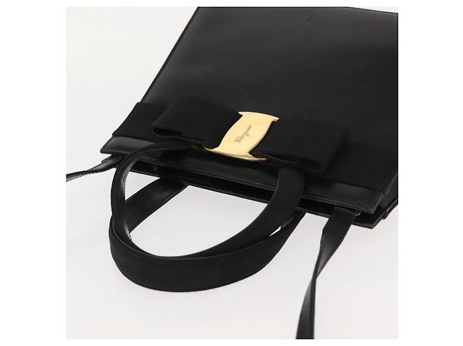 Borsa a mano Vala in pelle 2 in 1 nera e oro Auth BA7329 di Salvatore Ferragamo Nero D'oro - vista 6