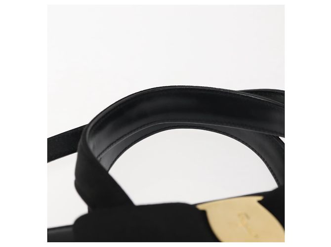 Borsa a mano Vala in pelle 2 in 1 nera e oro Auth BA7329 di Salvatore Ferragamo Nero D'oro - vista 8