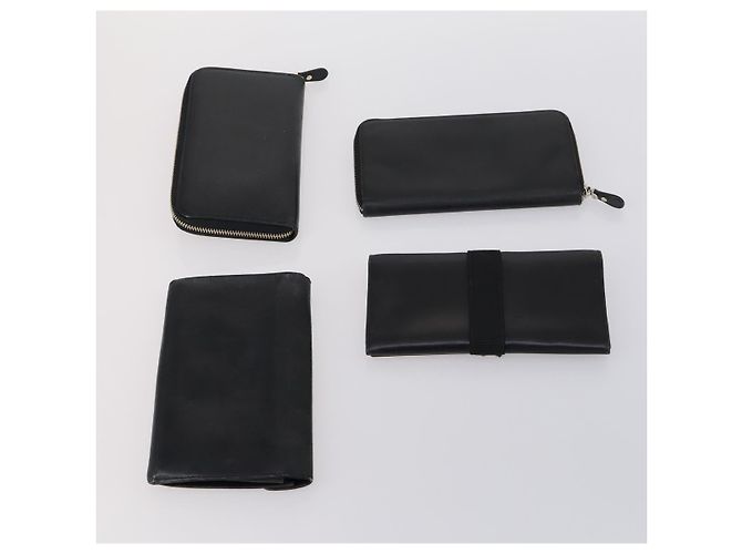Cartera de cuero Salvatore Ferragamo Gancini 11 piezas Negro Amarillo Auth bs30038 - vista 14