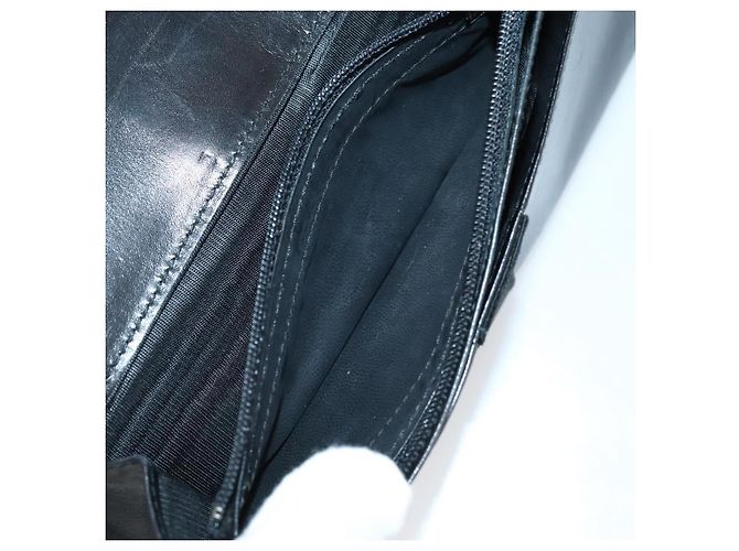 Cartera de cuero Salvatore Ferragamo Gancini 11 piezas Negro Amarillo Auth bs30038 - vista 16