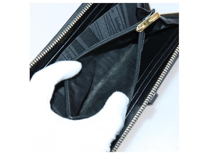 Cartera de cuero Salvatore Ferragamo Gancini 11 piezas Negro Amarillo Auth bs30038 - vista 18