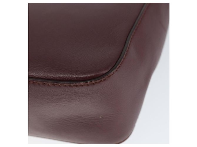 Borsa a Spalla Salvatore Ferragamo Gancini in Pelle Bordeaux Oro Auth 149195 - vista 12